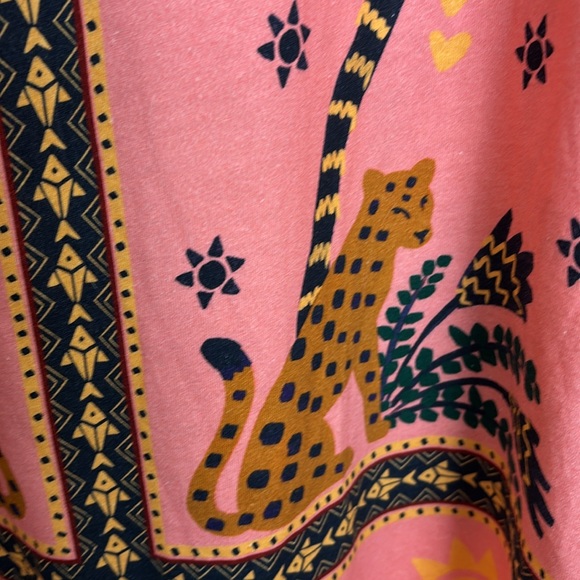 NWOT FARM RIO Printed Mini Dress- Bell Sleeves w/Crew Neck - Size M - SASSY! - Picture 6 of 13